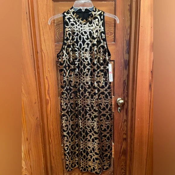 black and gold saints dress All Saints